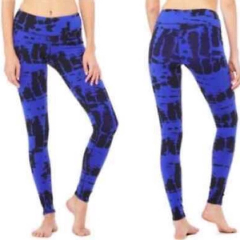 ALO Yoga workout leggings airbrush tie dye blue activewear athleisure  size XS